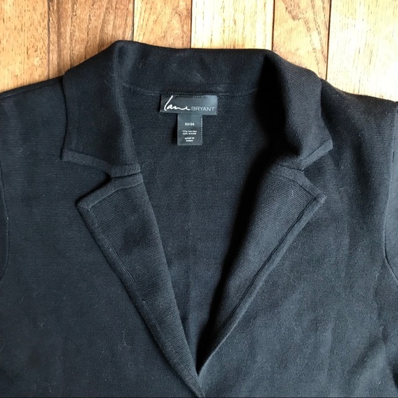 Lane Bryant Black Knit Cardigan 3 Button Blazer M2 - Picture 3 of 7